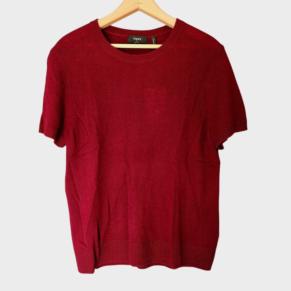 NWT Women's Theory Basic Tee Deep Cherry Feather … - image 3